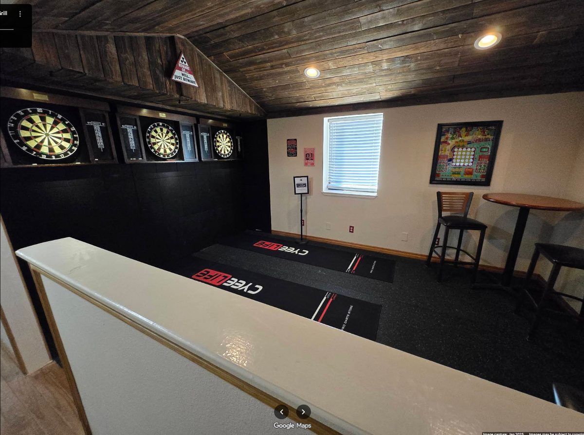 Dart boards and game room