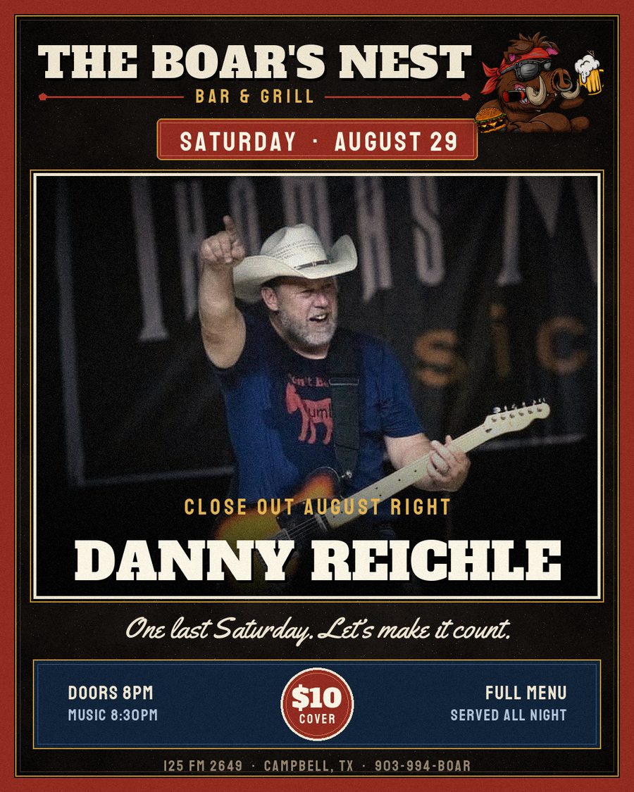 Danny Reichle live at The Boar's Nest, Saturday, August 29